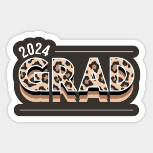 Class of 2024 Grad Animal Print Graduation Sticker